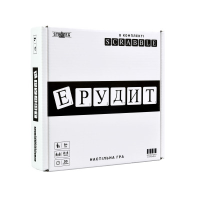 Настольная игра Strateg Эрудит черно-белый на украинском языке (30640)