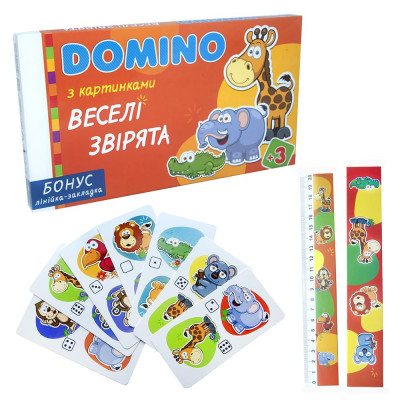 Настільна гра Strateg "Доміно Веселі звірята" (укр) (30665)
