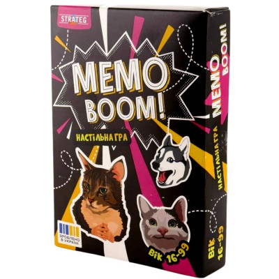 Настільна гра Strateg MEMO BOOM! українською мовою (30677)