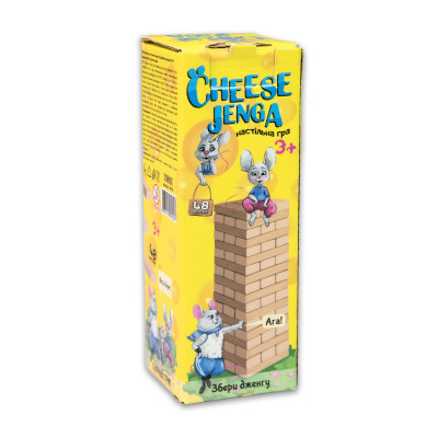 Настільна гра Strateg Дженга "Cheese Jenga" 48 брусків (30718)