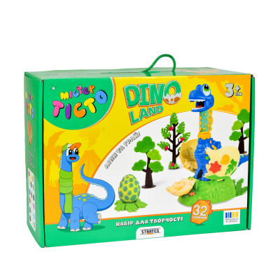 Набір для творчості Містер тісто Dino Land Strateg українською мовою (41035)