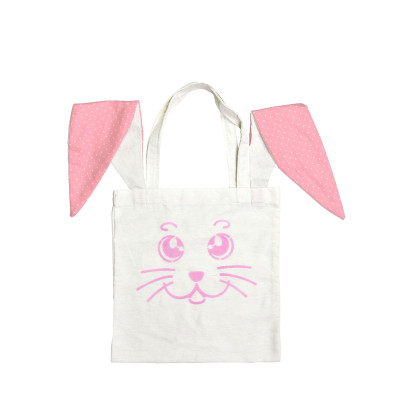 Дитяча сумка-шопер "Заєць" розмір 33*33 см біла з рожевими вушками (60714) Дитяча сумка-шопер "Заєць" розмір 33*33 см біла з рожевими вушками (60714)