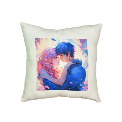 Подушка микровелюр "Путешествие в мир любви" размер 35*35 см молочная (60722) Подушка микровелюр "Путешествие в мир любви" размер 35*35 см молочная (60722)