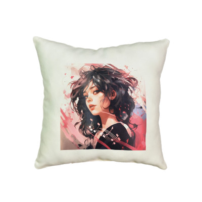 Подушка микровелюр "Ритм души" размер 35*35 см молочная (60724) Подушка микровелюр "Ритм души" размер 35*35 см молочная (60724)