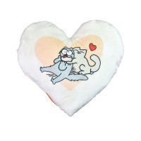 Подушка плюшева Серце "Котячи обійми" розмір 44*40 см червона (60758)