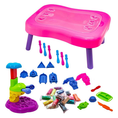 Набір для дитячої творчості Strateg "Містер тісто: подарункова валізка" (26 елем/рожевий) (71308)