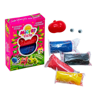 Набори для ліплення Strateg "Містер тісто 4 кольори з глітером" (укр) (71508) Набори для ліплення Strateg "Містер тісто 4 кольори з глітером" (укр) (71508)