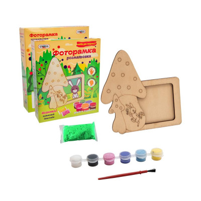 Набор для детского творчества Strateg "Фоторамка раскраска из дерева: грибочек" (8007)