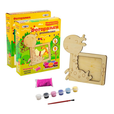Набор для детского творчества Strateg "Фоторамка раскраска из дерева: жираф" (8008)