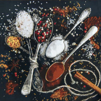 Картина по номерам Strateg Красочные специи размером 50х50 см (AA004)