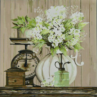 Картина за номерами Strateg Кувшин з квітами розміром 50х50 см (AA010)