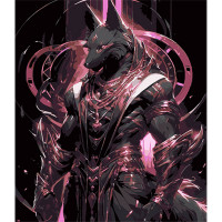 Картина за номерами Strateg Анубіс і вічна мудрість на чорному фоні розміром 40х50 см (AH1104)