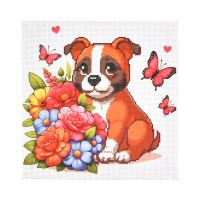 Набор для творчества вышивка крестиком Песик Strateg размером 30х30 см (AX-301)