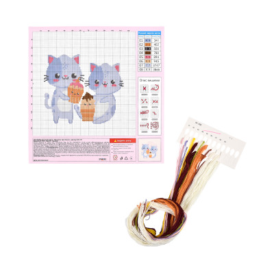 Набір для творчості вишивка хрестиком Котики зі смаколиками Strateg розміром 30х30 см (AX-311) Набір для творчості вишивка хрестиком Котики зі смаколиками Strateg розміром 30х30 см (AX-311)