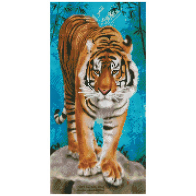 Алмазная мозаика Тигр на камне 50х25 см BA-0001
