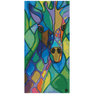 Алмазна мозаїка Різнокольоровий жираф 50х25 см BA-0008