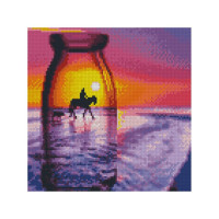 Алмазна мозаїка Захід через скло 30х30 см CA-0024