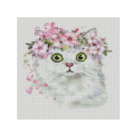 Алмазна мозаїка Кішечка у віночку 30х30 см CA-0025