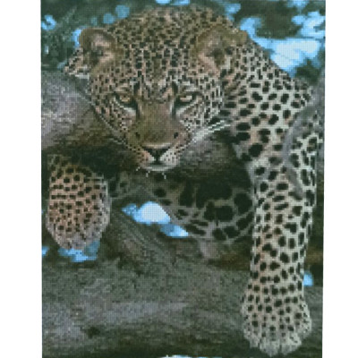 Алмазная мозаика Strateg ПРЕМИУМ Леопард на отдыхе размером 40х50 см (D0051)