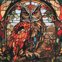 Алмазна мозаїка Strateg ПРЕМІУМ Погляд мудрості розміром 30х30 см не повна викладка (DEEX16297)