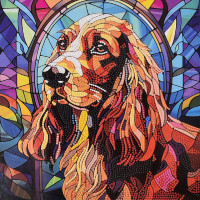 Алмазная мозаика Strateg ПРЕМИУМ Верный пес размером 30х30 не полная выкладка (DEEX16302)