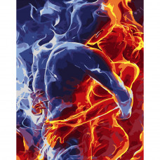 Картина по номерами Strateg ПРЕМИУМ Огненная страсть размером 40х50 см (DY054)