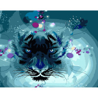 Картина по номерами Strateg ПРЕМИУМ Мистический тигр размером 40х50 см (DY129)