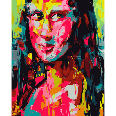 Картина по номерами Strateg ПРЕМИУМ Поп-арт Мона Лиза размером 40х50 см (DY144)