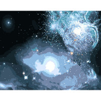 Картина по номерами Strateg ПРЕМИУМ Космическое сияние размером 40х50 см (DY168)