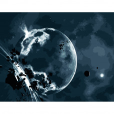 Картина по номерами Strateg ПРЕМИУМ Космический взрыв размером 40х50 см (DY173)