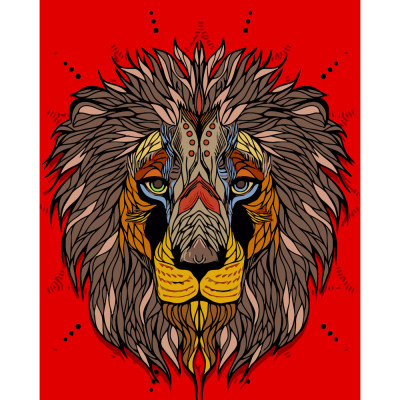 Картина по номерами Strateg ПРЕМИУМ Африканский лев размером 40х50 см (DY195)
