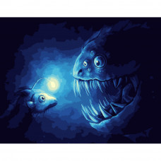 Картина по номерами Strateg ПРЕМИУМ Морской дьявол размером 40х50 см (DY205)