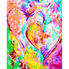 Картина по номерами Strateg ПРЕМИУМ Цветные сердца размером 40х50 см (DY212)