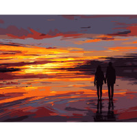 Картина по номерами Strateg ПРЕМИУМ Отражение неба размером 40х50 см (DY217)