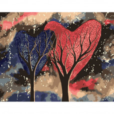 Картина по номерами Strateg ПРЕМИУМ Деревья любви размером 40х50 см (DY219)