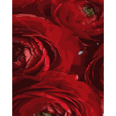 Картина по номерам Strateg ПРЕМИУМ Красные цветы размером 40х50 см (DY258)