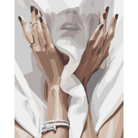 Картина по номерам Strateg ПРЕМИУМ Через вуаль размером 40х50 см (DY276)