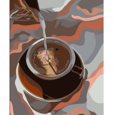 Картина по номерам Strateg ПРЕМИУМ Кофе с молоком размером 40х50 см (DY298)