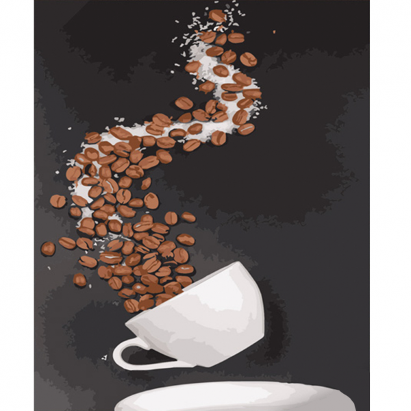 Картина по номерам Strateg ПРЕМИУМ Чашечка кофе размером 40х50 см (DY303)