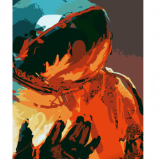 Картина по номерам Strateg ПРЕМИУМ Космонавт абстракция размером 40х50 см (DY309)
