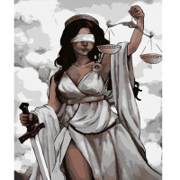 Картина по номерам Strateg ПРЕМИУМ Богиня Фемида размером 40х50 см (DY314)