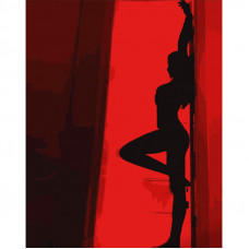 Картина за номерами Strateg ПРЕМІУМ Спокуса у червоному розміром 40х50 см (DY359)