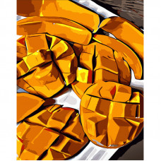 Картина за номерами Strateg ПРЕМІУМ Соковите манго розміром 40х50 см (DY361)