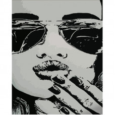 Картина по номерам Strateg ПРЕМИУМ Черно-белый поцелуй размером 40х50 см (DY364)