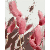 Картина по номерам Strateg ПРЕМИУМ Розовые колосья размером 40х50 см (DY395)