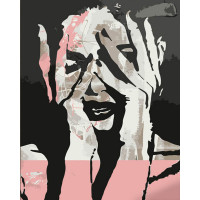 Картина по номерам Strateg ПРЕМИУМ Девушка в розовом свете с лаком и с уровнем размером 40х50 см (DY433)