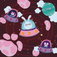 Картина за номерами Космічні чудики 30х30 см ES019