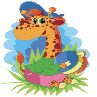 Картина за номерами "Жираф у кепочці" 30х30 см ES059