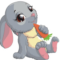 Картина за номерами "Сірий з морквинкою" 30х30 см ES088