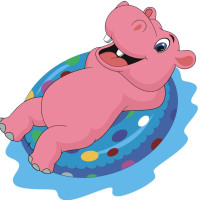 Картина за номерами "Бегемотик на кругу" 30х30 см ES095